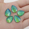 20pcs Teardrop Resin 13x18mm Mermaid Cabochons, Fish Scale Dragon Snake Skin 13x18mm Cabochons