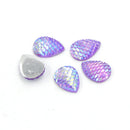 20pcs Teardrop Resin 13x18mm Mermaid Cabochons, Fish Scale Dragon Snake Skin 13x18mm Cabochons