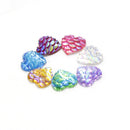 20pcs Heart 10mm Resin Mermaid Cabochons, Fish Scale Dragon Snake Skin 10mm Cabochons