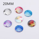 20pcs 20mm Resin Mermaid Cabochons, Fish Scale Dragon Snake Skin 20mm Cabochons