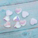 20pcs Heart 18mm Resin Mermaid Cabochons, Fish Scale Dragon Snake Skin 18mm Cabochons