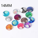 20pcs 14mm Resin Mermaid Cabochons, Fish Scale Dragon Snake Skin 14mm Cabochons