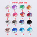 20pcs 16mm Resin Mermaid Cabochons, Fish Scale Dragon Snake Skin 16mm Cabochons