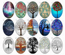 Handmade oval Photo Glass Cabochons Plant tree B190