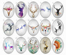 Handmade oval Photo Glass Cabochons Animal B199