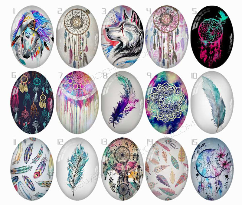 Handmade oval Photo Glass Cabochons B253