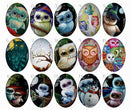 Handmade oval Photo Glass Cabochons Animal owl B266