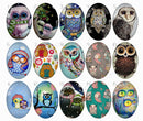 Handmade oval Photo Glass Cabochons Animal owl B269