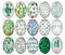 Handmade oval Photo Glass Cabochons Pattern B500