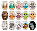 Handmade oval Photo Glass Cabochons Animal owl B511