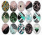 Handmade oval Photo Glass Cabochons Geometric patterns B679