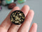 2pcs Handmade 25mm Resin Gold leaf pendant