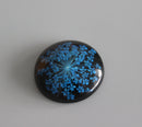 2pcs Handmade Resin 25mm Resin Cabochons,blue real Pressed flower necklace Pendant jewelry