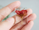 1pcs rose pressed flower pendant, Resin Real dried flower jewelry