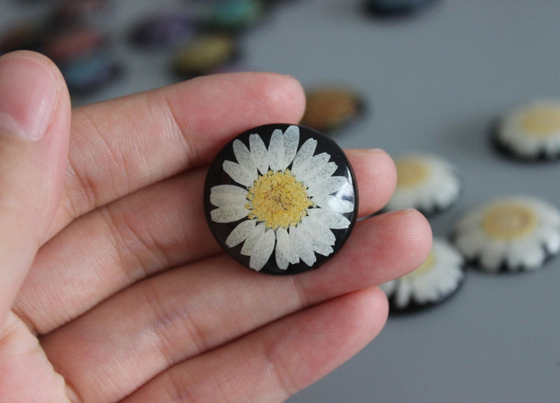 2pcs pressed flower Cabochon, Real dried flower pendant  jewelry wholesale