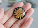 2pcs pressed flower 25mm Cabochon, Real dried flower pendant  jewelry wholesale