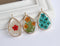 1pcs  Teardrop Resin pressed flower pendant necklace, Real dried flower jewelry