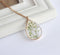 1pcs   Teardrop Resin Gypsophila pressed flower pendant necklace, Real dried flower jewelry