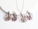 1pcs  Handmade Teardrop lavender real pressed flower pendant jewelry