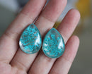 2pcs Resin 18x25mm Cabochons, blue lace Pressed flower necklace Pendant jewelry