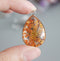 2pcs Handmade Resin 18x25mm Cabochons, Orange lace flower real Pressed flower necklace Pendant jewelry