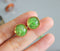 10pcs green flower Resin Pressed flower Cabochons, Real dried flowers Cabochons