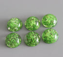 10pcs green flower Resin Pressed flower Cabochons, Real dried flowers Cabochons