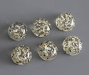 10pcs white flower Resin Pressed flower Cabochons, Real dried flowers Cabochons