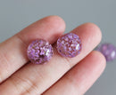 10pcs purple flower Resin Pressed flower Cabochons, Real dried flowers Cabochons