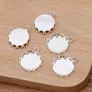 20pcs 12mm Necklace brass Pendant Trays,Pendant Blanks Bezel Base, Glass Cabochon Settings