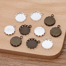 20pcs 12mm Necklace brass Pendant Trays,Pendant Blanks Bezel Base, Glass Cabochon Settings