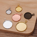 20pcs 8-25mm brass V-shaped Pendant Trays,Pendant Blanks Bezel Base, Glass Cabochon Settings