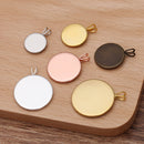 20pcs 8-25mm brass V-shaped Pendant Trays,Pendant Blanks Bezel Base, Glass Cabochon Settings