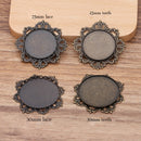 10pcs 25mm 30mm brass flower Pendant Trays,Pendant Blanks Bezel Base, Glass Cabochon Settings