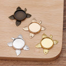 20pcs 12mm Leaves brass Pendant Trays, Pendant Blanks Bezel Base, Glass Cabochon Settings