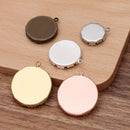 20pcs 12mm 15mm 20mm 25mm brass Crown Pendant Trays,Pendant Blanks Bezel Base, Glass Cabochon Settings