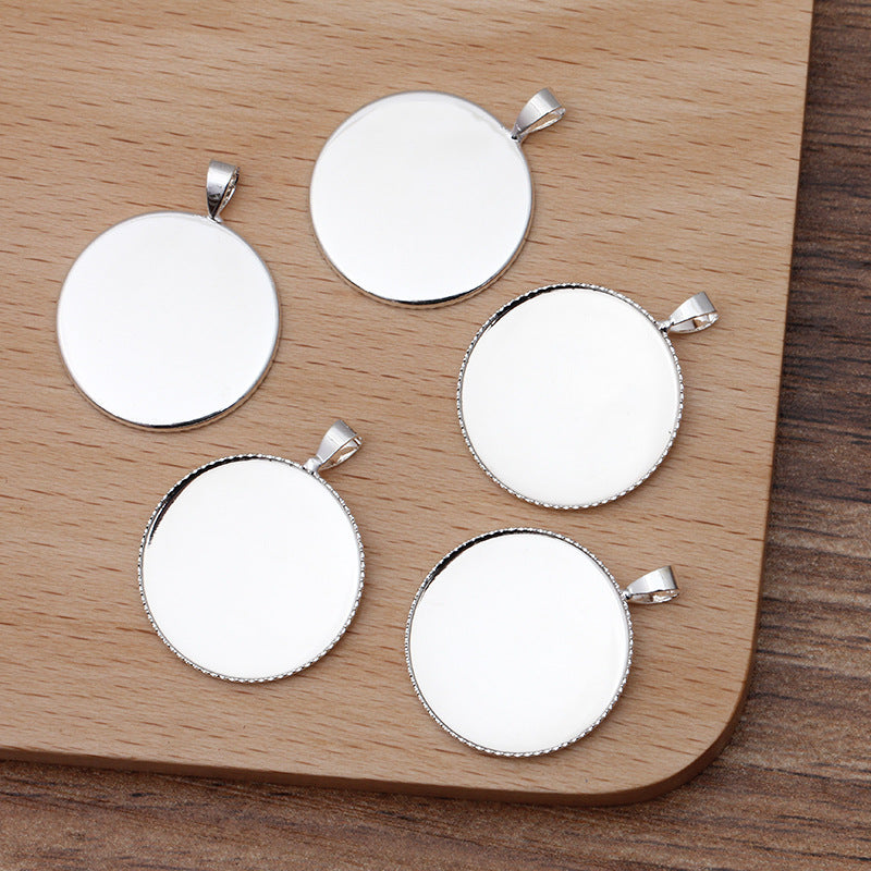 20pcs 20mm 25mm brass Tooth buckle Pendant Trays, Pendant Blanks Bezel Base, Glass Cabochon Settings