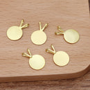 50pcs 10mm brass Pendant Flat tray