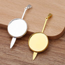 10pcs 20mm brass Pendant Trays, Pendant Blanks Bezel Base, Glass Cabochon Settings