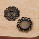 10pcs 12mm brass Pendant Trays,Pendant Blanks Bezel Base, Glass Cabochon Settings