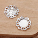 10pcs 12mm brass Pendant Trays,Pendant Blanks Bezel Base, Glass Cabochon Settings