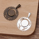 10pcs 12mm brass Pendant Trays, Pendant Blanks Bezel Base, Glass Cabochon Settings