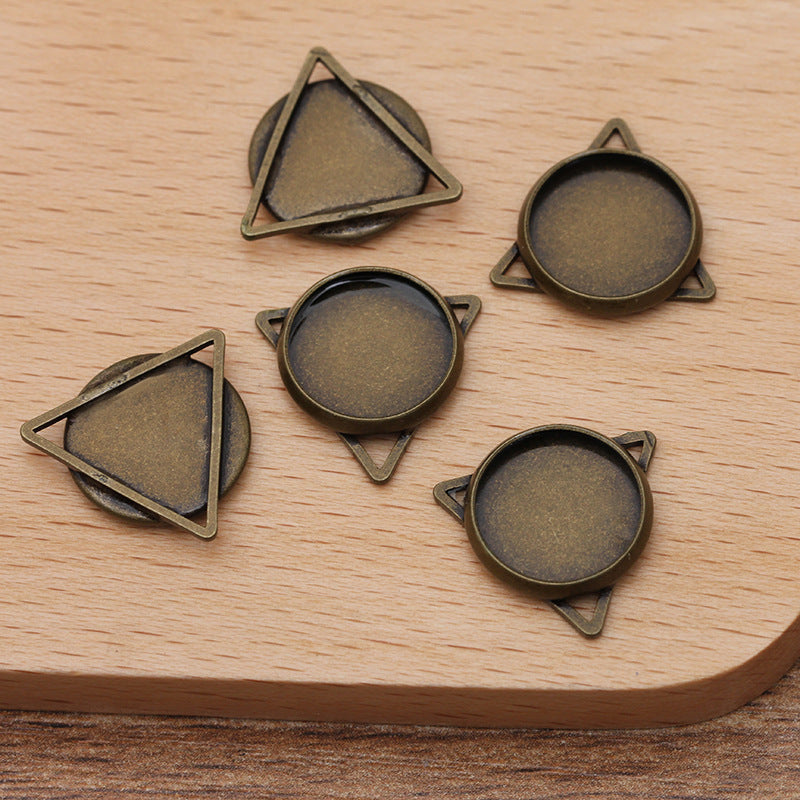 20pcs 12mm brass Pendant Trays, Pendant Blanks Bezel Base, Glass Cabochon Settings