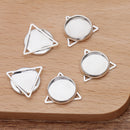 20pcs 12mm brass Pendant Trays, Pendant Blanks Bezel Base, Glass Cabochon Settings