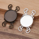 10pcs 20mm brass Pendant Trays, Pendant Blanks Bezel Base, Glass Cabochon Settings