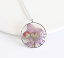 Pressed Flower Pendant Necklace, Real Dried Flower Resin Jewellery