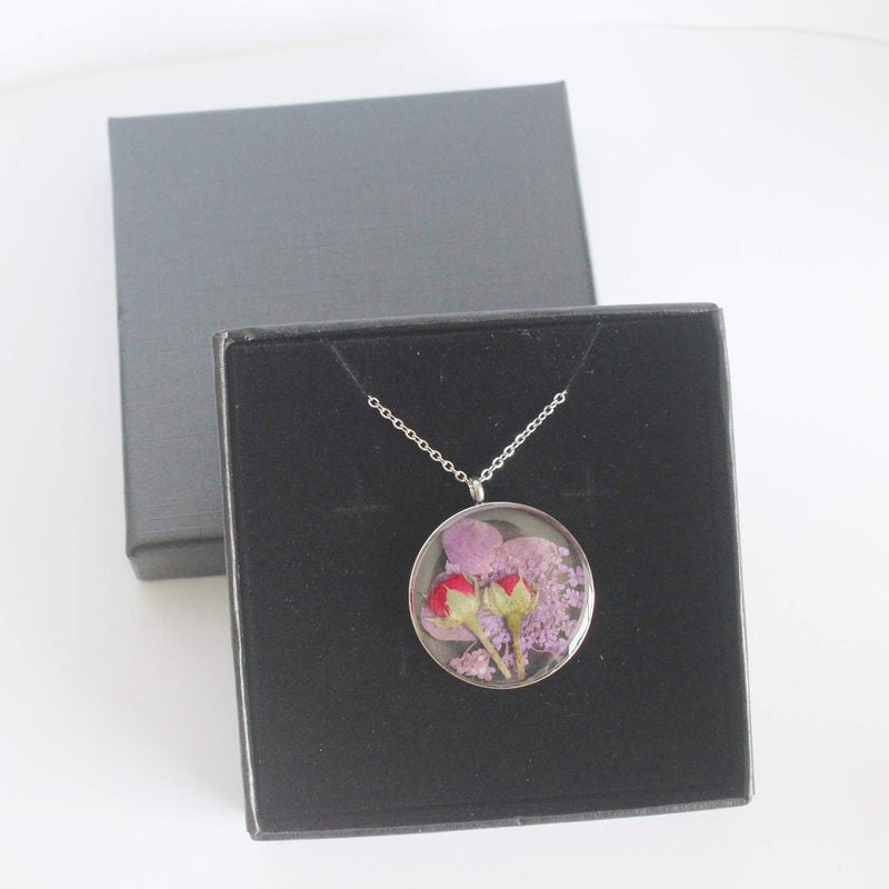 Pressed Flower Pendant Necklace, Real Dried Flower Resin Jewellery