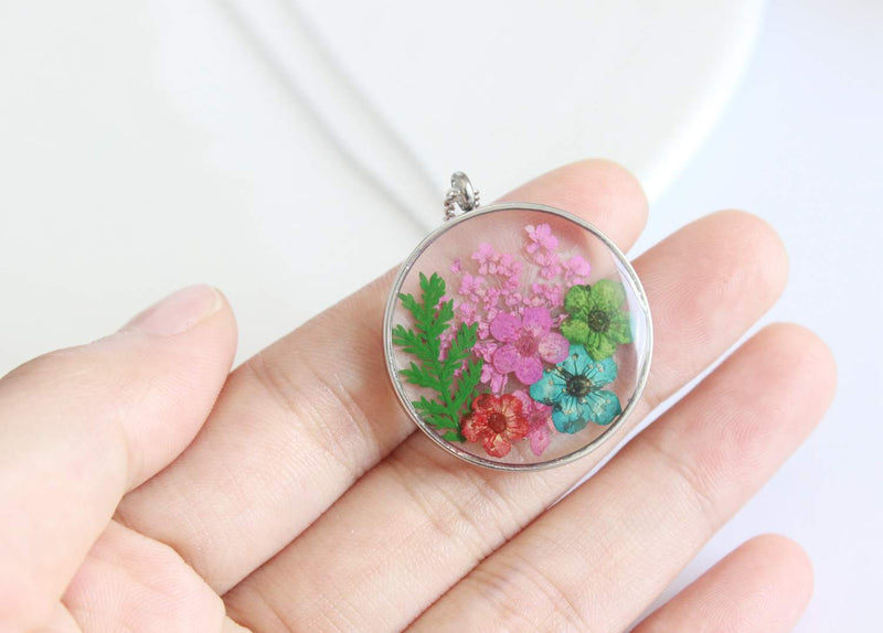 Pressed Flower Pendant Necklace, Real Dried Flower Resin Jewellery