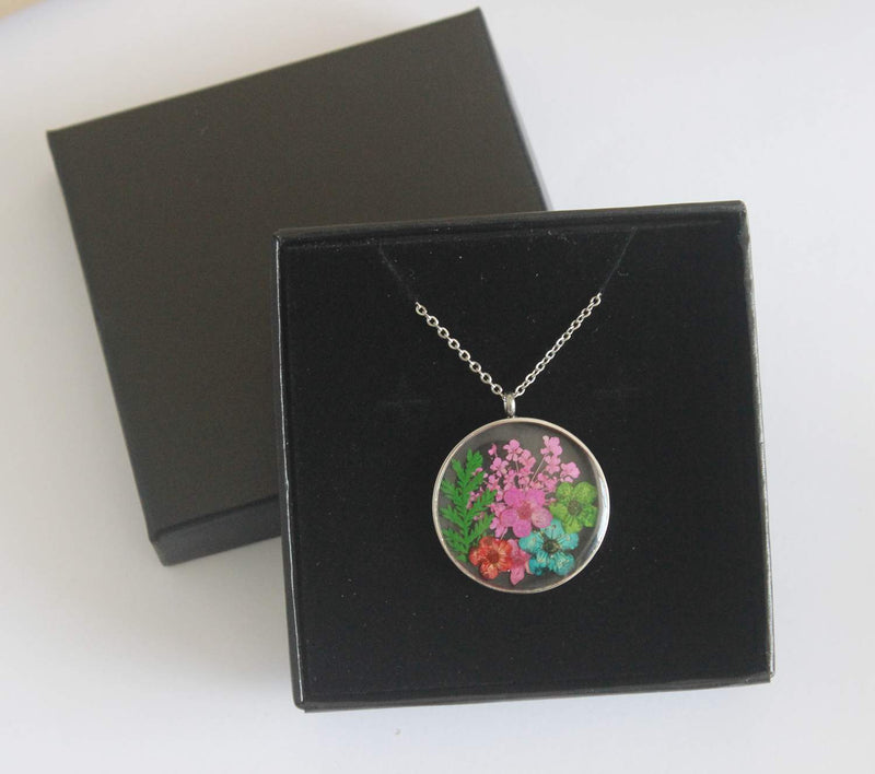 Pressed Flower Pendant Necklace, Real Dried Flower Resin Jewellery