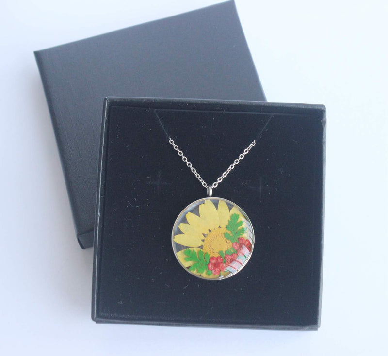 Pressed Flower Pendant Necklace, Real Dried Flower Resin Jewellery